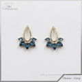 Fashion jewelry wholesale rhinestone diamond blue teardrop crystal earrings